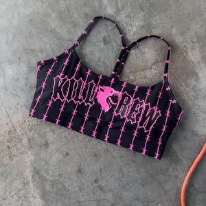 Kill Crew pink & black barbed wire sports bra BNWT